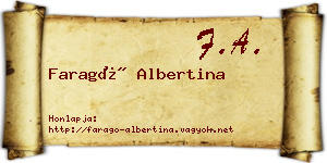 Faragó Albertina névjegykártya